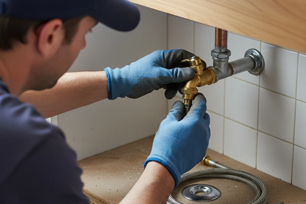 Shutoff valve and fitting work during Emergency Plumbing in Manchester